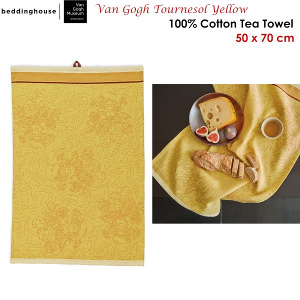 Bedding House Van Gogh Tournesol Yellow Tea Towel - Image 2