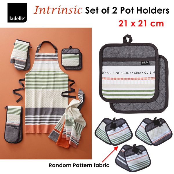 Ladelle Intrinsic Grey Set of 2 Pot Holders 21 x 21 cm - Image 2