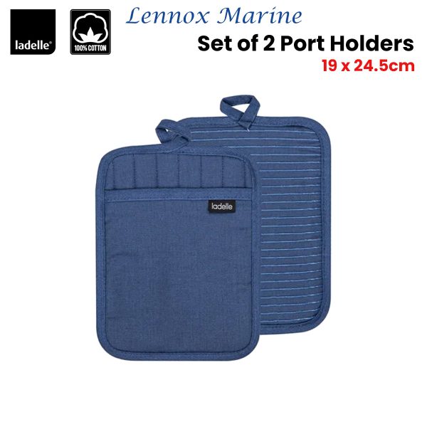 Ladelle Lennox Marine Set of 2 Pot Holders 19 x 24.5 cm - Image 2