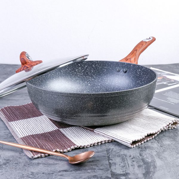 Justcook 30cm JSHS-IH4930C-1 Marble Wok Stirfry Pan - Image 2