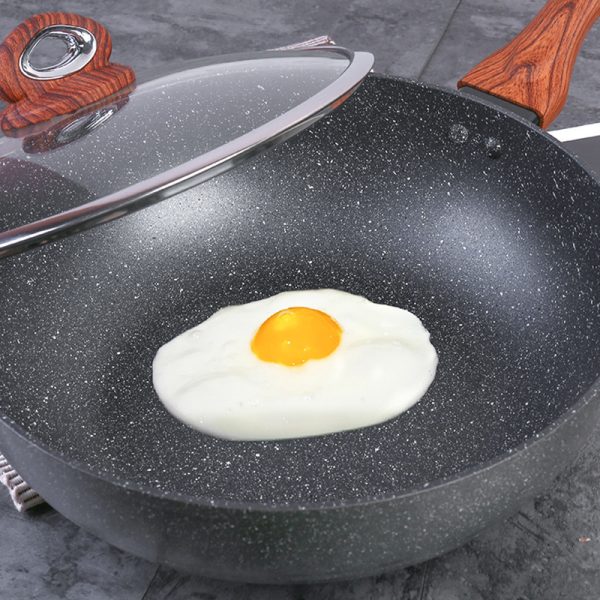Justcook 30cm JSHS-IH4930C-1 Marble Wok Stirfry Pan - Image 3
