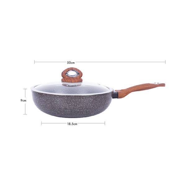 Justcook 30cm JSHS-IH4930C-1 Marble Wok Stirfry Pan - Image 5