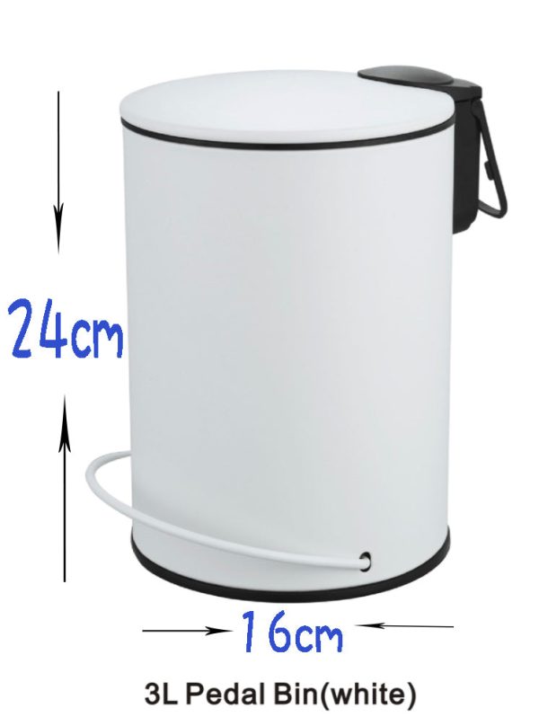 3L Soft Close Pedal Bin Black - Image 2