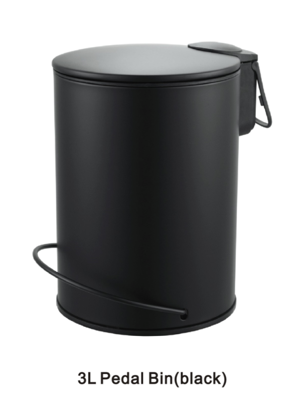 3L Soft Close Pedal Bin Black - Image 3