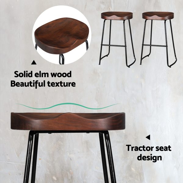 Artiss 2x Bar Stools Tractor Seat 65cm - Image 5