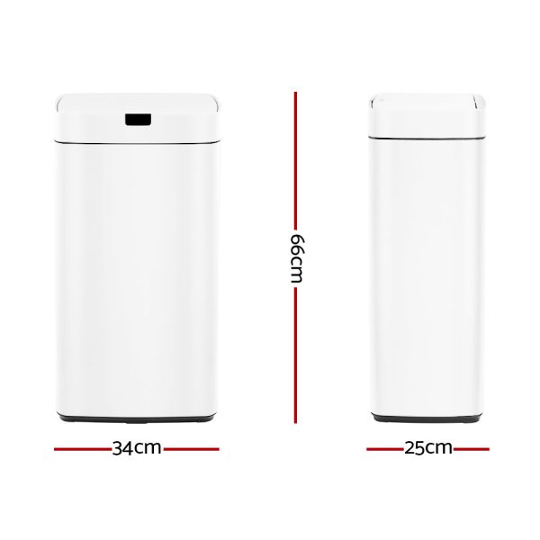 Devanti 45L Motion Sensor Bin Rubbish Automatic White - Image 2
