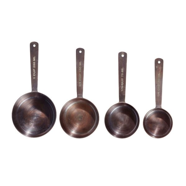 Vintage Elegance: Antique Copper Stainless Steel Measuring Cup Set - Image 2
