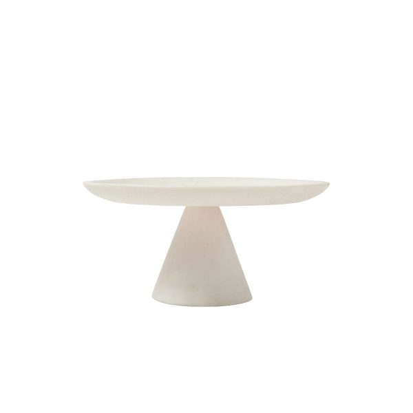 Resin Cake Stand with Glass Cloche White Base - Image 4