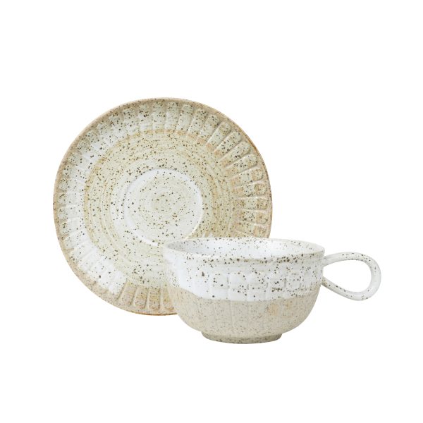Glazed Elegance: Premium Stoneware Tea Cup and Saucer - Image 3