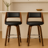 Artiss 2x Bar Stools Swivel Leather Chair 76cm