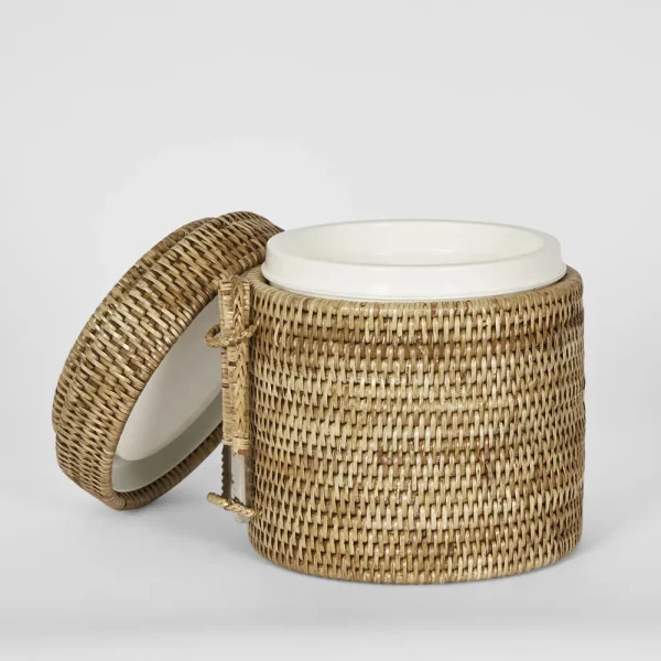 Rattan Ice Bucket with Tong - Natural - Image 3