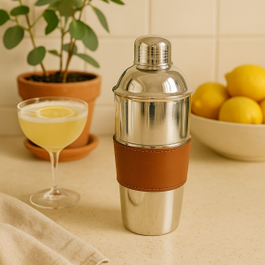 Erona Shiny Silver Cocktail Shaker – Stylish 700ml Bar Shaker for Home Entertaining