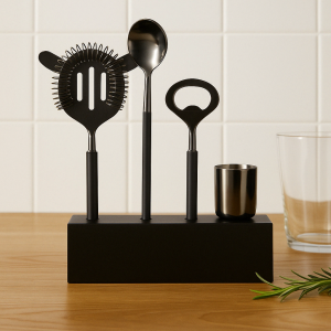 Plantation Bar Tools Stand Black & Silver