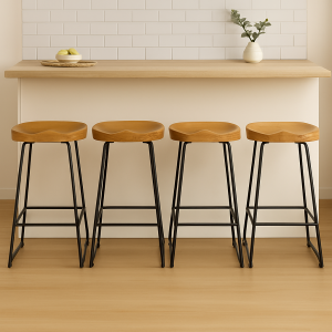 Artiss 4x Bar Stools Tractor Seat 75cm Wooden