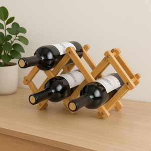 Bamboo Foldable Wine Bottle Holder