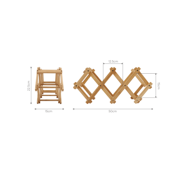 Bamboo Foldable Wine Bottle Holder - Image 2