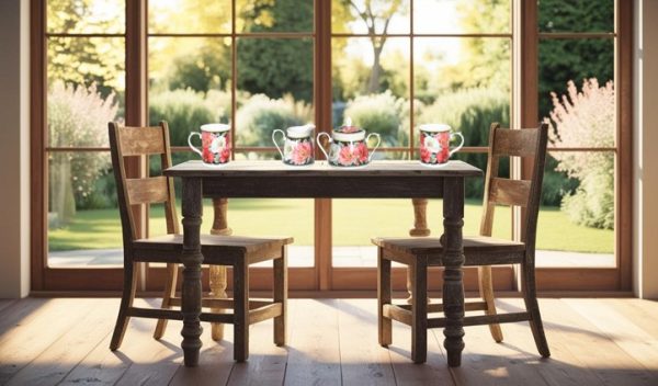 Poppies on Black Tea Set - Image 2