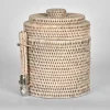 Rattan White Wash Ice Bucket