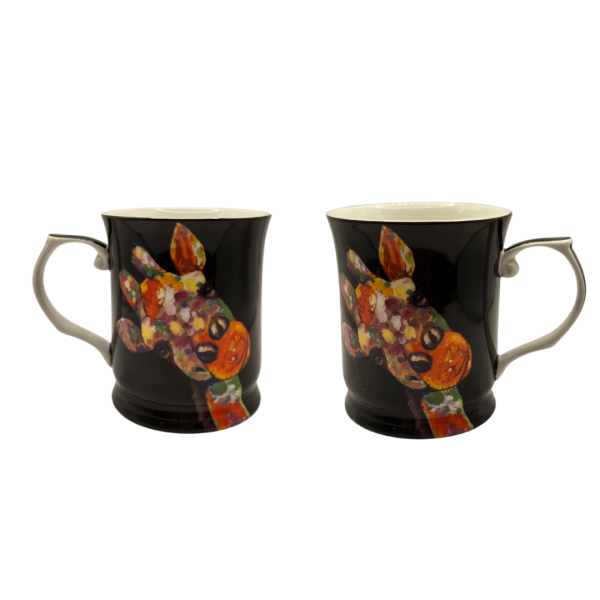 Midnight Safari Giraffe Mug – Bold Design for Bold Sips – Set of 2