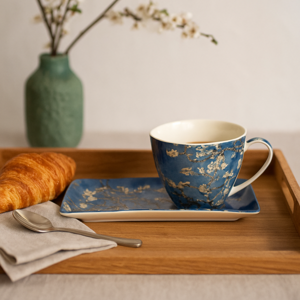 Almond Blossom Elegance Van Gogh-Inspired Cup & Saucer