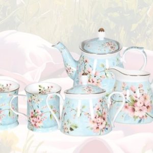 Peach Blossom Tea Set for 2 – Elegance in Every Cup