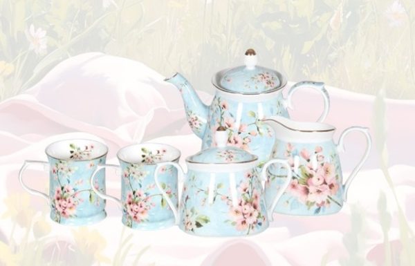 Peach Blossom Tea Set for 2 – Elegance in Every Cup