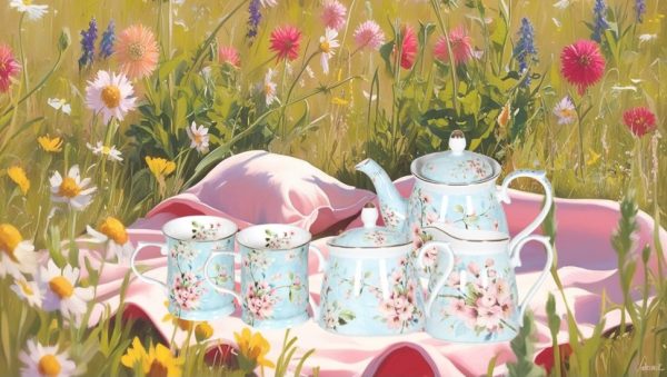 Peach Blossom Tea Set for 2 – Elegance in Every Cup - Image 2