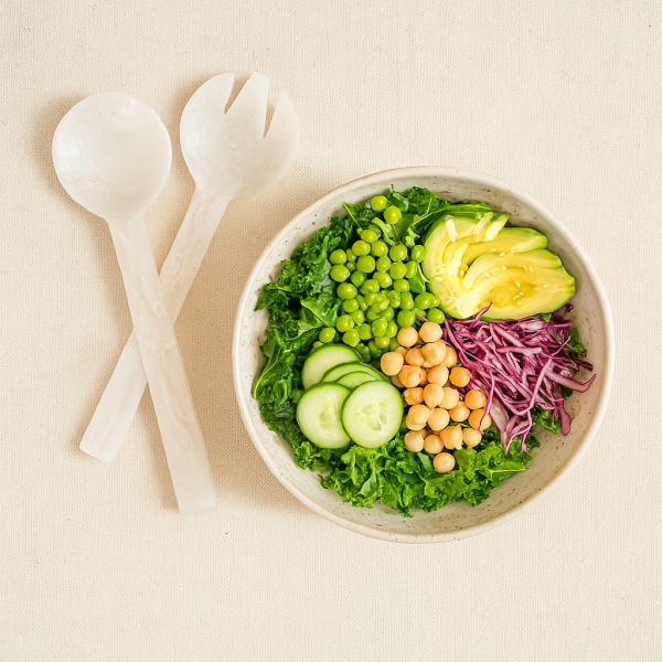 Lorne White Salad Resin Server Set