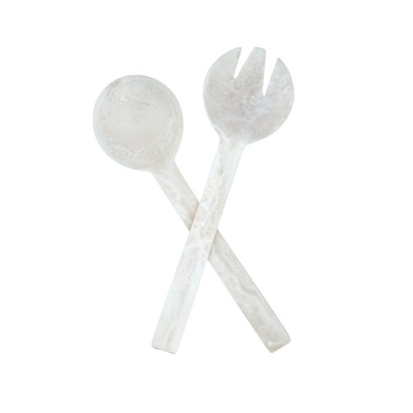 Lorne White Salad Resin Server Set