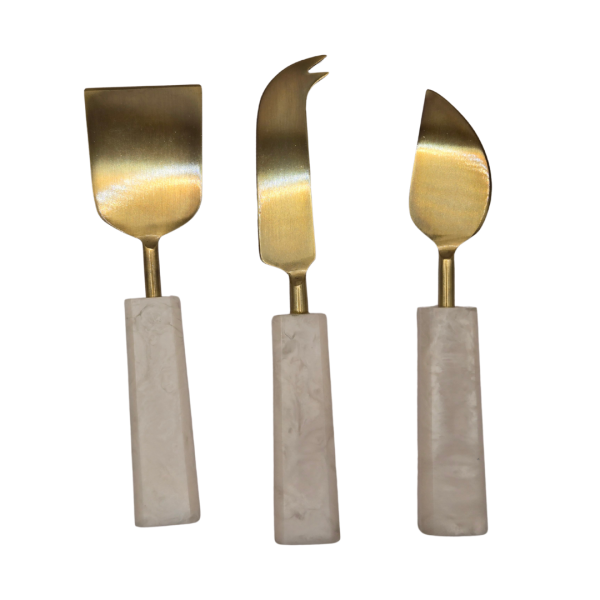 Benny 3-Piece Cheese Knife Set – Timeless White