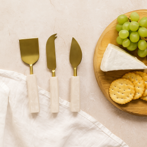 Benny 3-Piece Cheese Knife Set – Timeless White