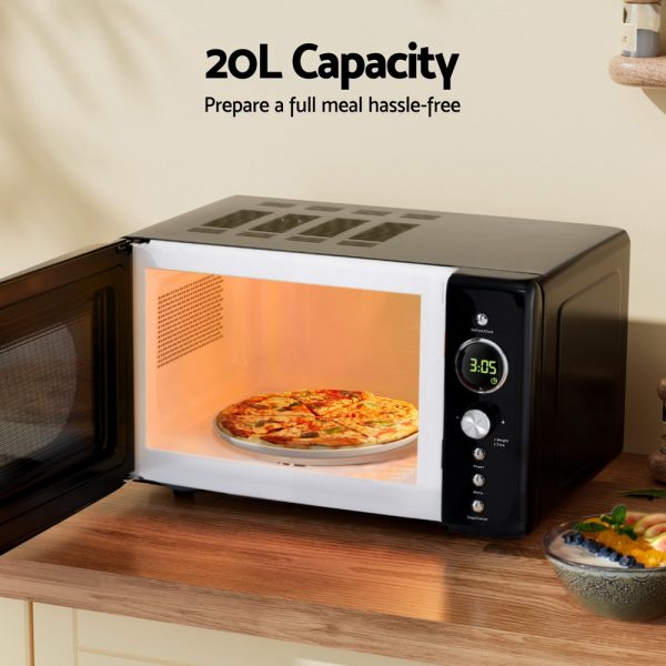 Devanti 20L Digital Microwave Oven – Black | 8 Auto Cook Menus, Quick Defrost, Child Lock - Image 5