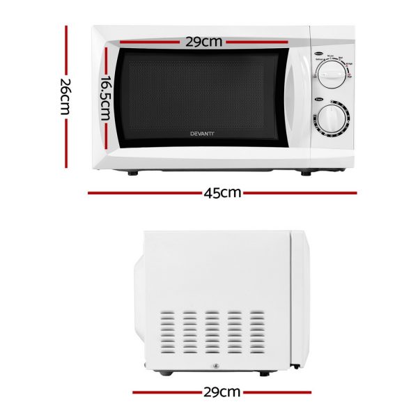 Devanti White Microwave Oven 20L – Stylish, Space-Saving Kitchen Essential - Image 2