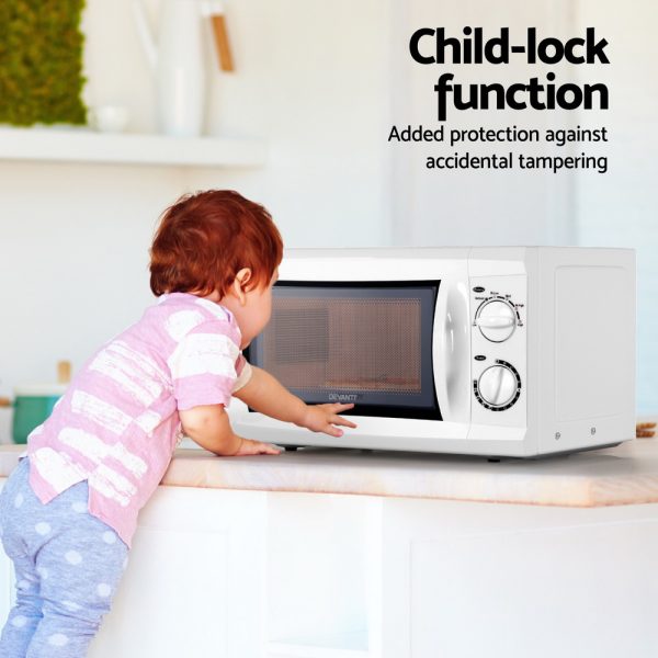 Devanti White Microwave Oven 20L – Stylish, Space-Saving Kitchen Essential - Image 4