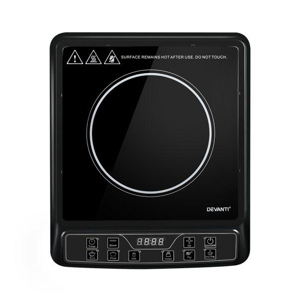 Devanti Portable Induction Cooktop - Single Burner | Fast, Easy, Safe Cooking
