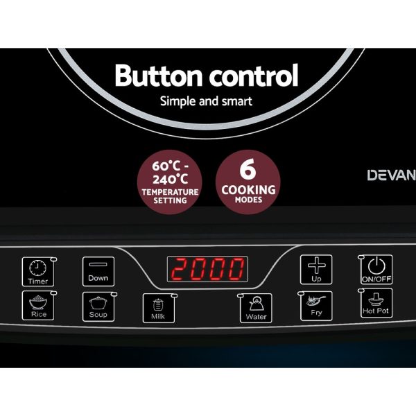 Devanti Portable Induction Cooktop - Single Burner | Fast, Easy, Safe Cooking - Image 3