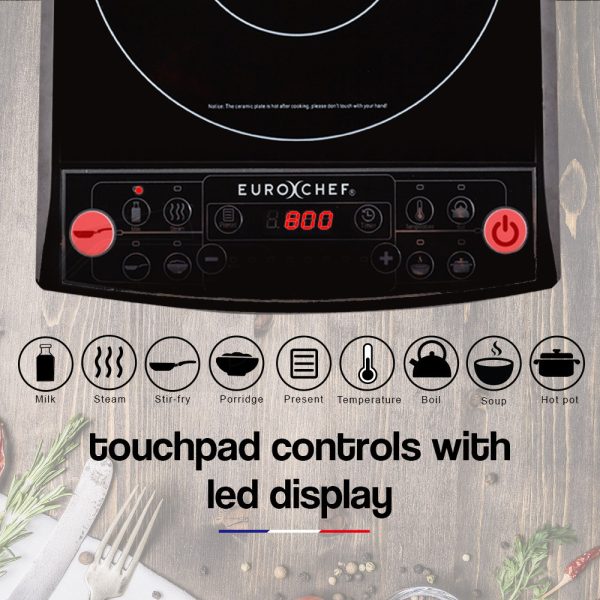 EuroChef EUC-IN30R Portable Electric Induction Cooktop - Image 2