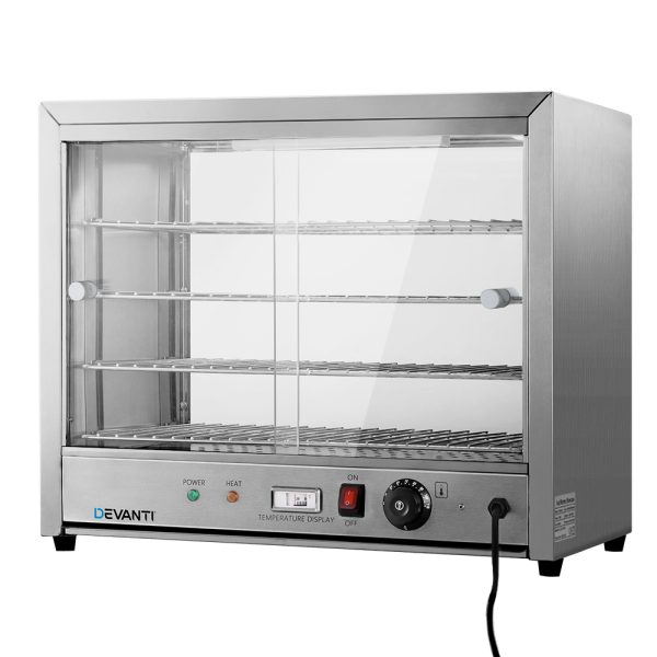 Devanti Commercial Food Warmer Display Cabinet – 64cm | 4-Tier Hot Showcase for Cafés & Events
