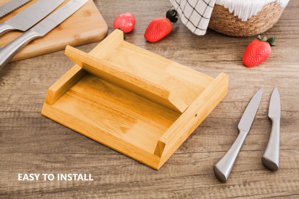Natural Bamboo Magnetic Knife Block – Strong Magnetic Holder for Kitchen Storage & Organisation