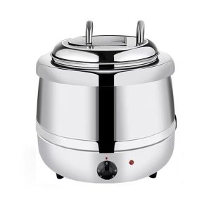 13L Electric Buffet Food Warmer | Commercial Soup Warmer with Stainless Steel Pot & Lid