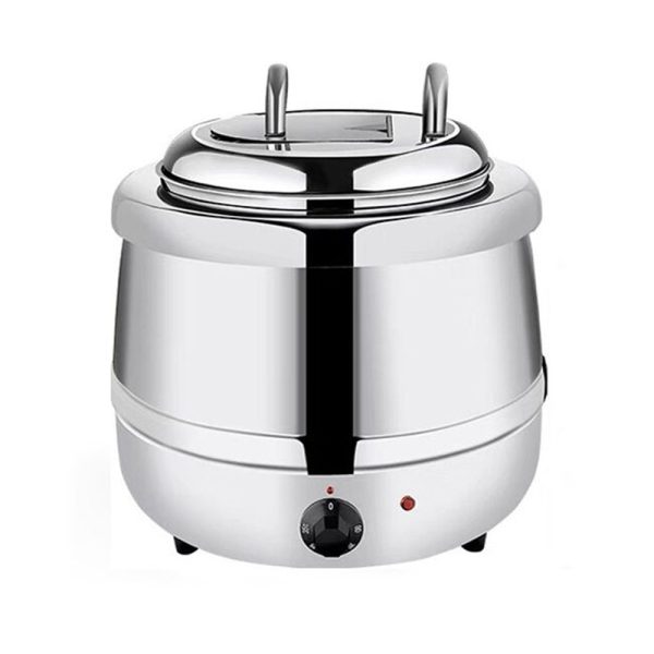 13L Electric Buffet Food Warmer | Commercial Soup Warmer with Stainless Steel Pot & Lid