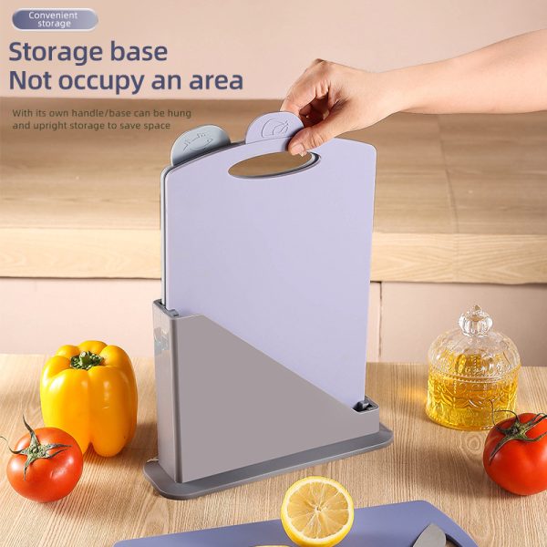 3-Piece Antibacterial Chopping Board Set | Double-Sided Kitchen Boards with Food Tabs & Stand