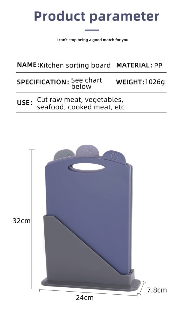 3-Piece Antibacterial Chopping Board Set | Double-Sided Kitchen Boards with Food Tabs & Stand
