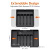 Black Adjustable Polypropylene Kitchen Drawer Organizer – 8 Compartments, Large Capacity
