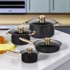 8-Piece Stainless Steel Cookware Set with Maifan Stone Non-Stick Coating