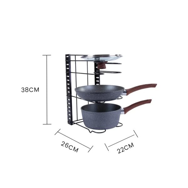 Livingtoday 5-Level Vertical Pot & Pan Rack – Single Side Kitchen Organizer