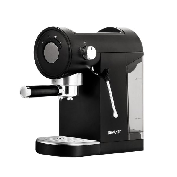 Devanti 20 Bar Coffee Machine Espresso Café Maker – Black