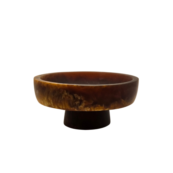 Pedestal Serving Bowl Caramel Small - Image 3