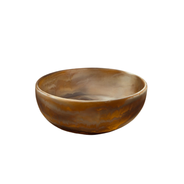 Halo Swirl Resin Serving Bowl – Latte - Effortlessly Stylish for Any Table - Image 3