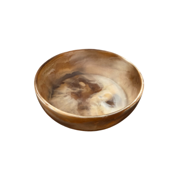 Halo Swirl Resin Serving Bowl – Latte - Effortlessly Stylish for Any Table - Image 2